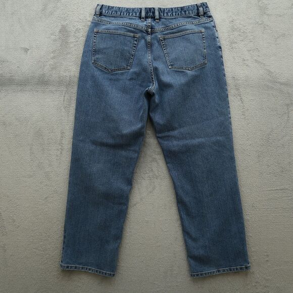 Jos A Bank Traveler Jeans Mens Size 34x29 Blue Relaxed Straight Flex Denim Pants - Picture 9 of 15